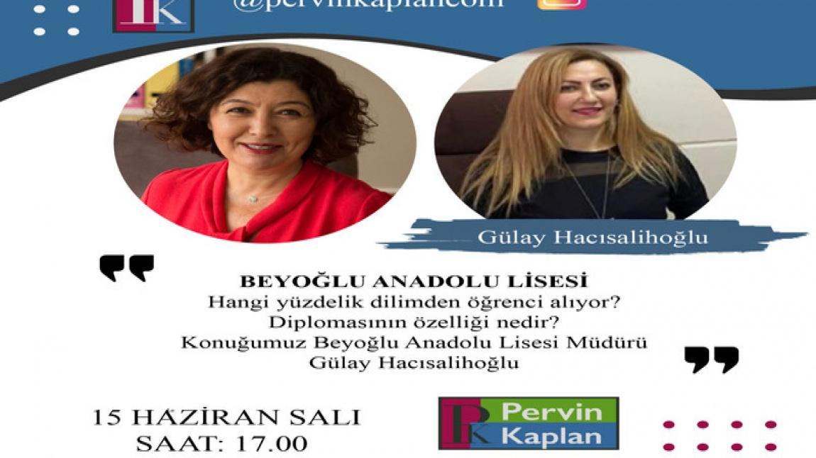 Okul Müdürümüz Gülay HACISALİHOĞLU ve Pervin KAPLAN'ın 2022 okul tanıtım yayını.